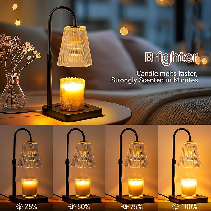 Candle Warmer Lamp with Timer - Electric Melter Candles Lamp Dimmable Heater