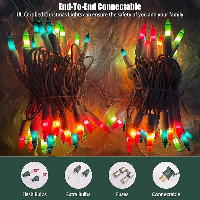 HISHINY Christmas Lights 100 Count Pastel Decorative Mini String Lights with White Wire for Outdoor Indoor Easter Decorations,Christmas,Wedding,Valentines Day Decor,UL Certified (21feet)