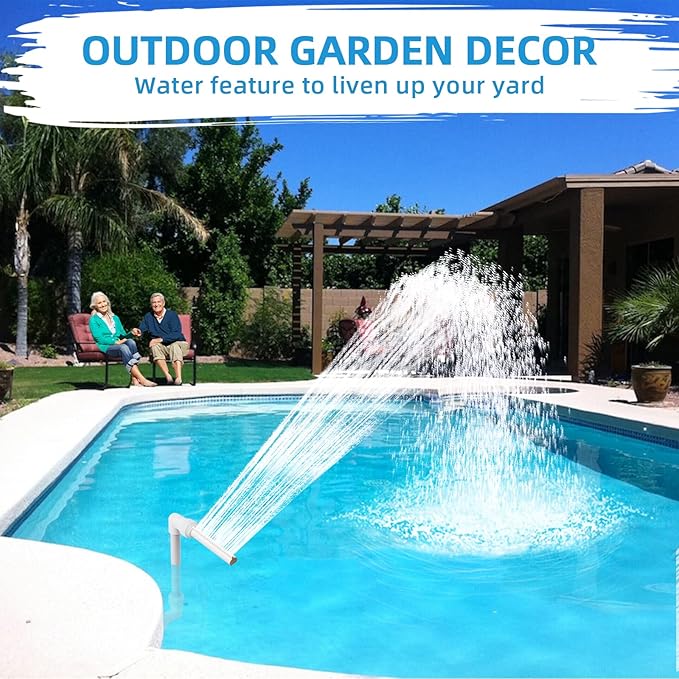Klleyna Swimming Pool Fountain for Above & In-Ground Pools, Pool Waterfall Water Cooler Sprinkler Sprayer Summer Party Decor (F-Single White)