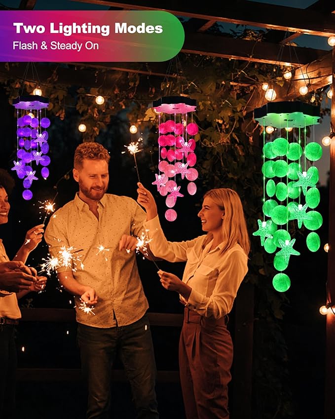 Toodour Solar Wind Chimes for Outside, Shells Light Gifts for Mom Grandma Women Wife Girls, Waterproof St Patricks Day Decorations Solar Lights for Holiday Garden Porch Yard Outdoor Decor (Green)