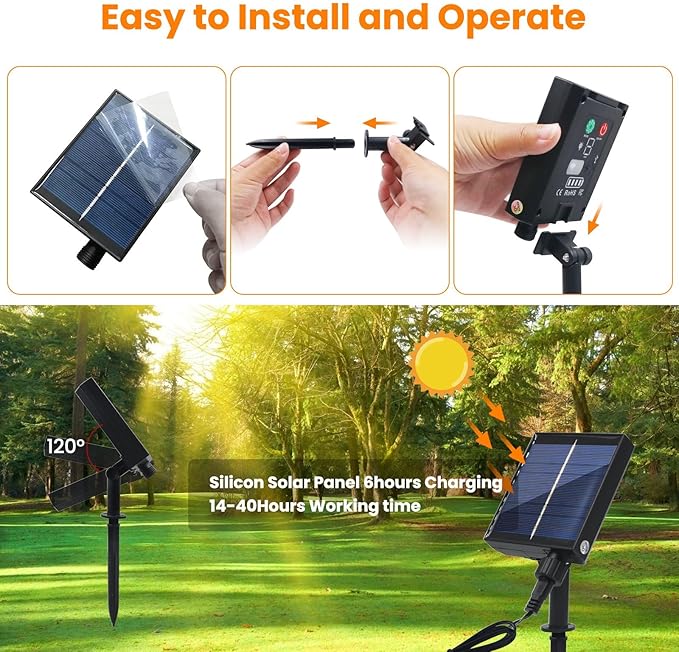 KISUFU 12V COB Led Strip Lights with 1.2W USB Controller Support Solar Panel, IP68 Waterproof Flexible 320 LEDs/m LED Tape Lights for Courtyard Garden Eaves Decoration Outdoor Party Decoration.