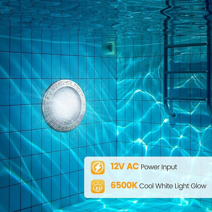 SURAIELEC 12V AC Pool Lights for Inground Pool, 10 inch Underwater Pool Light Replacement, 35W LED, 3000LM, 6000K Cool White, Swimming Pool Light for Pentair Wet Niches, 100FT Cord