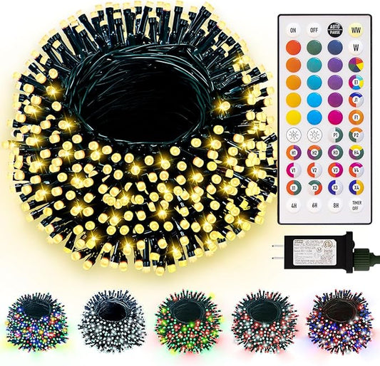 LitHome 99FT 300 LED Color Changing Christmas String Lights Outdoor, 35 Colors 9 Modes RGB Christmas Lights with Remote, Dimmable Led String Light, Xmas Tree Light for Indoor Holiday Party Decor