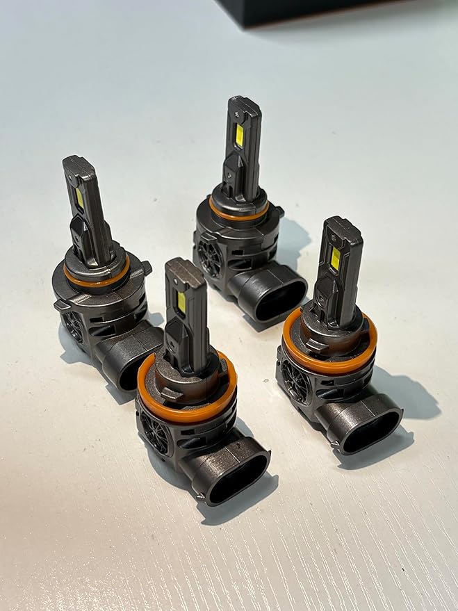 H11+9005 Bulbs Combo, 110,000LM 6500K White Light, H8/H9/HB3 Compatible Fog Lights, Pack of 4