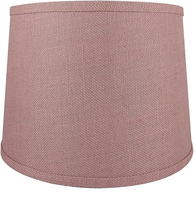 Urbanest French Drum Burlap Lampshade, 10-inch by 12-inch by 8.5-inch, Dusty Rose
