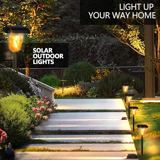 Swingers Solar Lights Outdoor,LED Solar Torch Lights with Flickering Flame,Waterproof Outdoor Garden Light for Christmas, Garden, Landscape, Path, Yard, Patio (8)