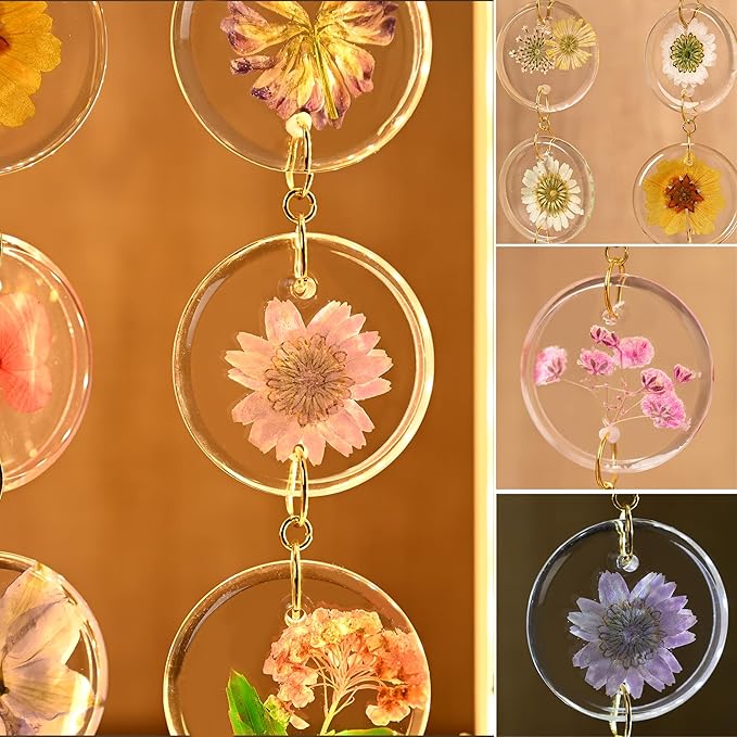 SMUK Handmade Dried Flower LED Desk Lamp, 3 Way Dimmable Cute Pressed Flower Bedside Lamp with Wooden Frame for Desk, Table, Bedroom, Living Room, Office, Aesthetic Cute Table Lamp