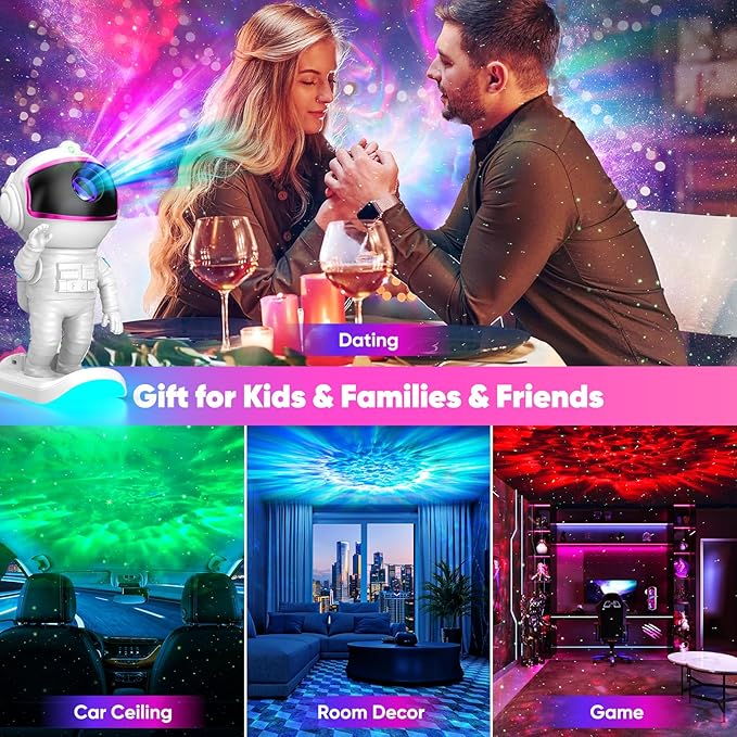 Astronaut Galaxy Projector, Star Projector Night Light with Timer and Remote for Bedroom, Kids Room Decor, Gifts for Adults, Teens, Christmas, Birthday (Pink)
