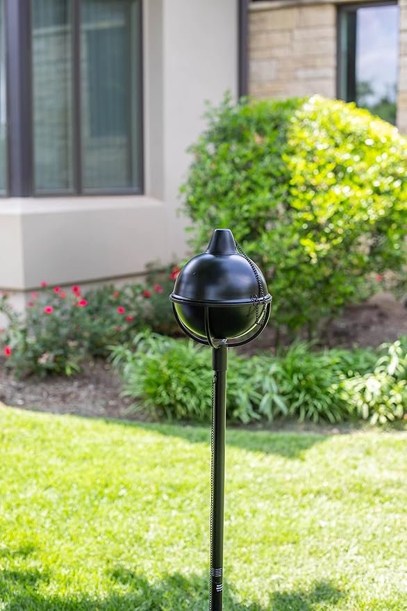 BIRDROCK HOME Outdoor Torches - Durable Construction, Modern Design, Weather Resistant, Citronella Oil Compatible, Ideal for Backyards, Patios, Pathways - Bora Bora Black, 4 Pack