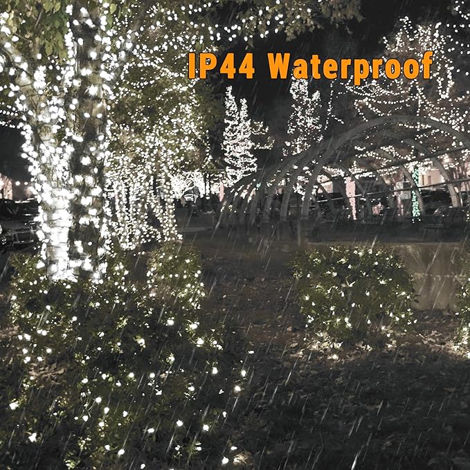 Brizled White Christmas Lights, 78.74ft 240 LED Mini String Lights Connectable, Plugin Christmas String Lights Outdoor, 8 Modes Christmas Tree Lights Waterproof for Indoor Outside Xmas Garden Decor