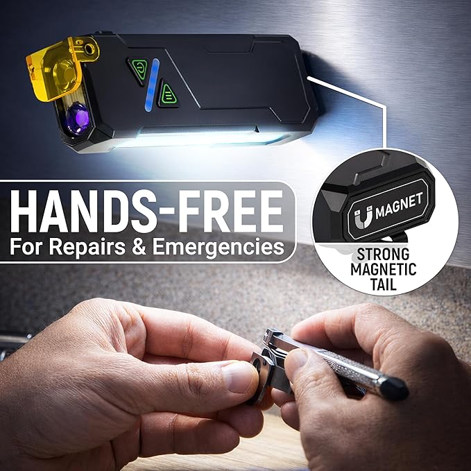 Rechargeable EDC Flashlight, 680 Lumens Waterproof Portable LED Flashlight with RGB Light, 10W USB-C Charging, Aluminum Alloy Magnetic Keychain Flashlight for Outdoor and Camping (Black)