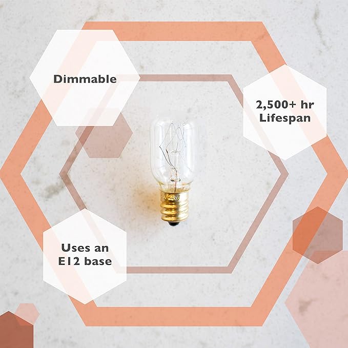 GoodBulb Himalayan Dimmable Salt Lamp Light Bulbs 25 Watt - Candelabra Bulb Adapter - Warm White Light - E12 Light Bulb - 2500 Hour Life (Pack of 8)