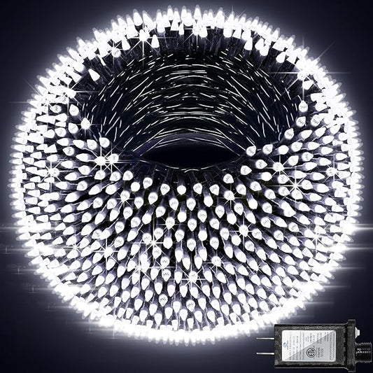 1500 LED 470FT Christmas Lights Outdoor,12 Lighting Modes Christmas String Lights with Timer, Dimmable Cool White LED String Light Waterproof for Outside Yard Tree Patio Xmas Party Holiday Decorations