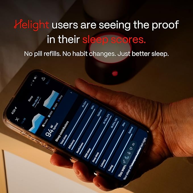 Helight Red Light Therapy Sleep Device – 630nm Pure Red Light Lamp Sleep Aid to Support Deep Relaxation – Rest Lamp Backed by Science for Adults & Kids Bedrooms