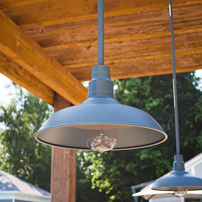 Ceybo Indoor/Outdoor Mini Pendant Light, 10"" Vintage Farmhouse Decor Adjustable for Kitchen, Restaurant, Dining Room, Cafe, Patio, Entryway, Yard, Waterproof Pendant in Blue Finish…, SHEL000078
