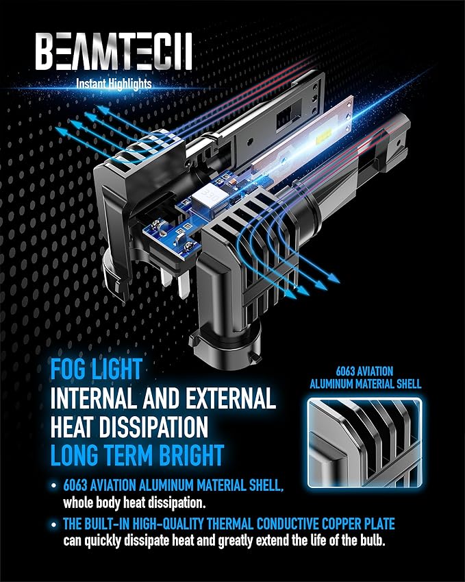 BEAMTECH H11 Fog Light Bulb H8 H9 Fog Replacement