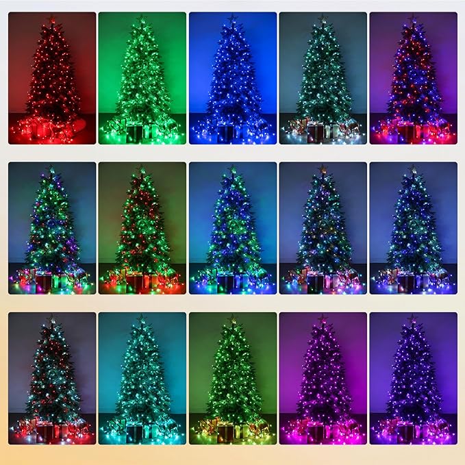 Joomer Easter String Lights Outdoor - 66FT 200LED RGB Pastel String Lights with Remote, Waterproof Outdoor Indoor with Timer Memory Function for Christmas, Easter Day Decor(Non-Connectable)
