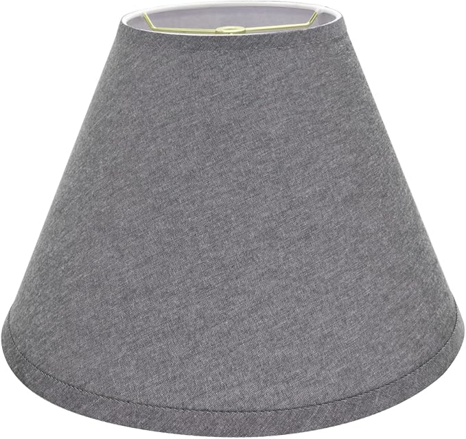 Aspen Creative 32292A Transitional Hardback Empire Shaped Spider Construction Lamp Shade in Grey, 14" wide (7" x 14" x 11")