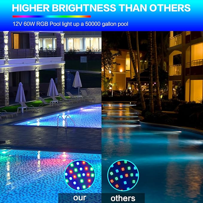 CEDIO 120V 90W Pool Lights for Inground Pool, Led Pool Light Bulb for Inground Pool, Color Changing Underwater Pool Light with Remote Control, E26/E27 Replacement