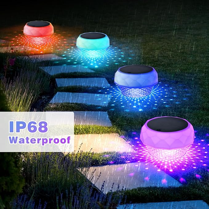 Solar Powered LED Floating Pool Light with RGB Color Changing Lights, IP68 Waterproof Pool Light with Remote Control, Remember to Press The Switch on The Solar Panel Or The Remote Won't Work