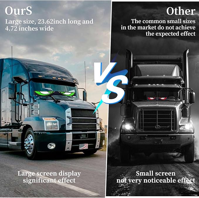 2Pcs Devil Eyes Light for Cars, 23.62inx4.72in Programmable LED Display for Car Windows - Flexible Waterproof Dynamic Eyes with Bluetooth App Control, Suitable for Cars and Trucks