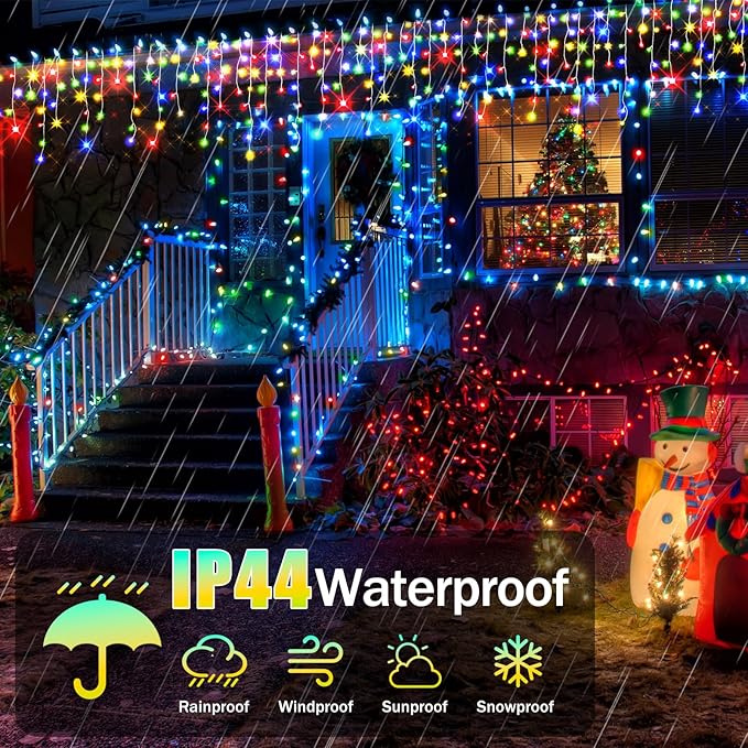 164FT Christmas Lights Outdoor Decorations 1512LED Fairy String Light 12 Lighting Modes with Timer Memory Waterproof Christmas Light for Yard Roof Party Holiday Wedding Garden Decor