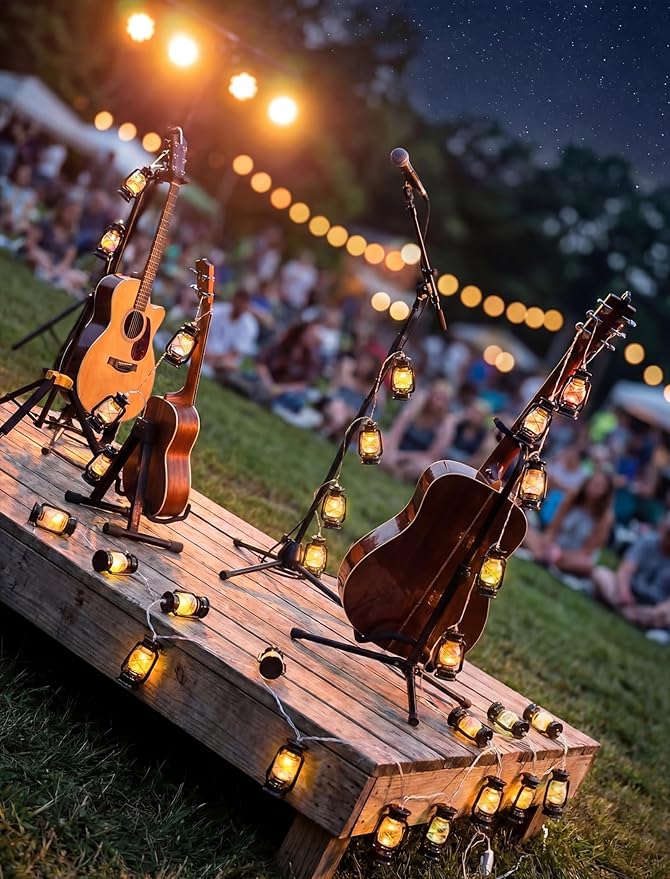 8.5Ft Black Mini Kerosene String Lights, Vintage Fairy Decorative Lights with 10 Mini Black Kerosene Lights, Connectable Outdoor Lantern Christmas Light for Bedroom Camping Wedding Garden Holiday