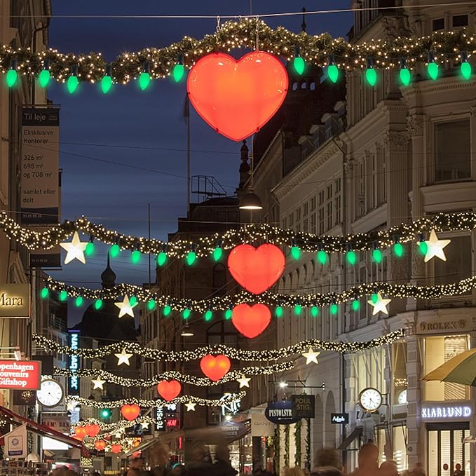 25 Pack C7 Green Replacement Light Bulbs, C7 LED Christmas Blubs for Christmas String Lights, E12 Candelabra Vintage Bulbs for Outdoor String Lights, Green