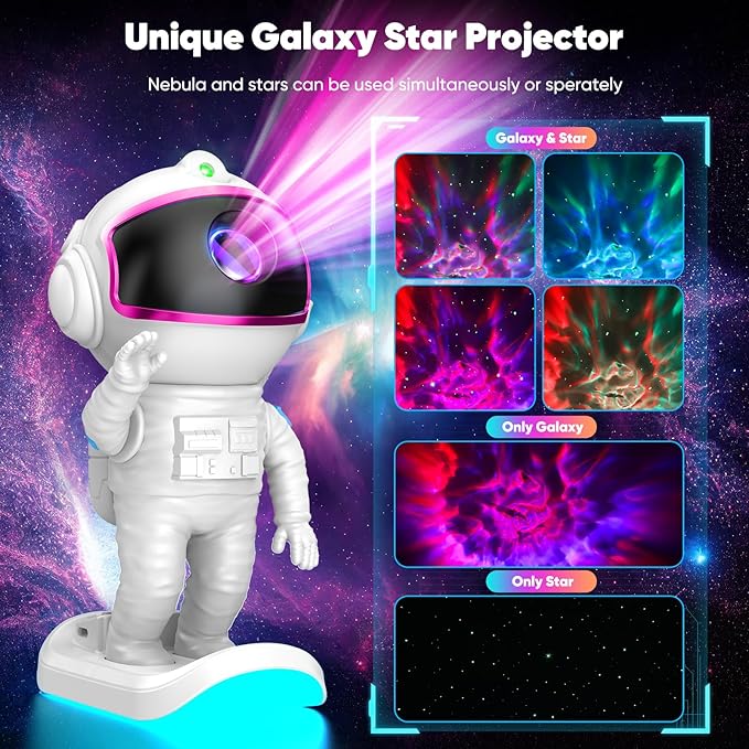 Astronaut Galaxy Projector, Star Projector Night Light with Timer and Remote for Bedroom, Kids Room Decor, Gifts for Adults, Teens, Christmas, Birthday (Pink)