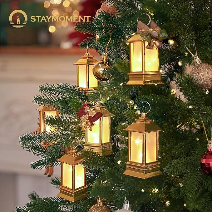 Gold Lanterns Decorative Indoor: 24 Pcs Starlight Mini LED Lantern for Centerpiece Table Decorations Halloween Christmas Wedding Party Camping Decor