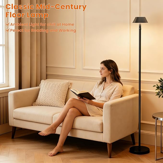 Cordless Floor Lamp Dimmable Rechargeable - Indoor/Outdoor Cordless Tall Standing Lamp with 3 Color Temps & Stepless Dimmable, Waterproof Outdoor Floor Lamp for Living Room, Bedroom, Patio