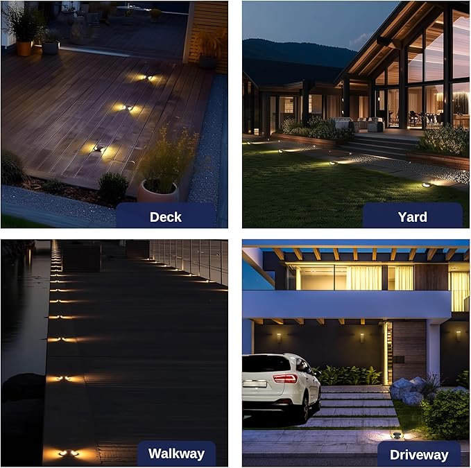 Gardenreet Landscape Well Lights Outdoor - Brass Low Voltage Weathproof In Ground Lighting, LED 12V Turret Top Fixture, Antique Bronze for Deck Floor Pathway with 2700K Warm White MR16 Bulb