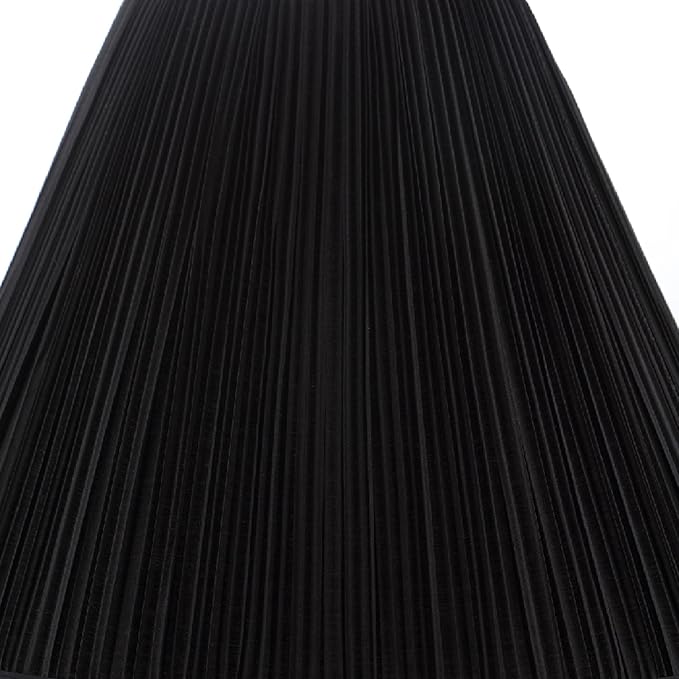 Aspen Creative 33192, Transitional Hardback Empire Shaped Mushroom Pleated Black Spider Shade, 6" Top x 16" Bottom x 12" Slant