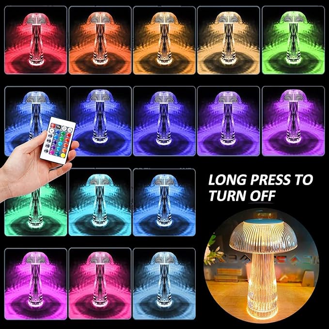 Crystal Lamp, Crystal Table Lamp Rose Crystal Lamp USB Diamond Table Lamp 16 Color Changing Touch Crystal Lamp (J)