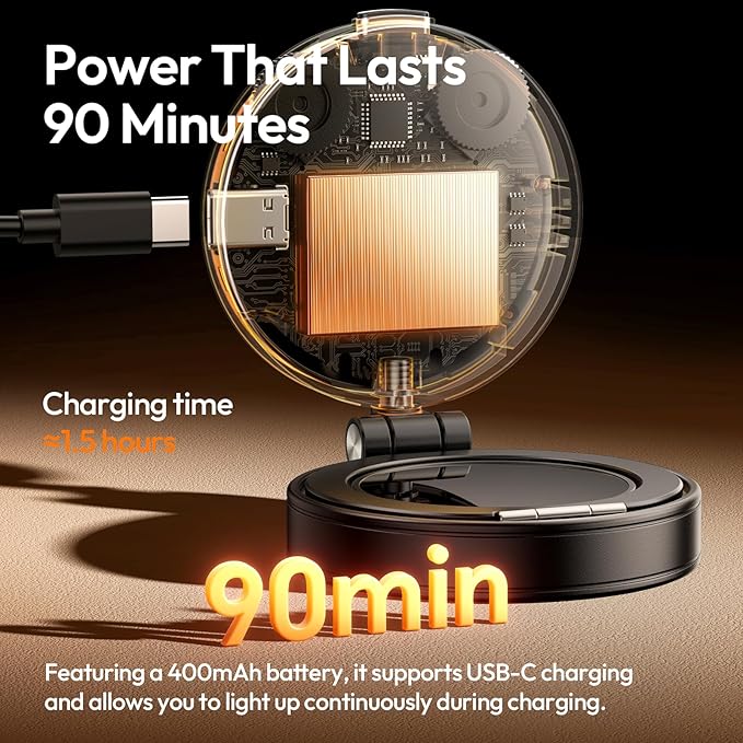 ULANZI LM23 Magnetic Selfie Light, Upgraded 360° Phone Selfie Ring Light for iPhone Magsafe, LED Phone Beauty Fill Lights with Mirror for Selfies/Video Calls/Conference/Vlogging/Photography - Black