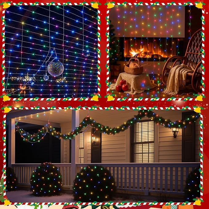 Macarrie 12 Pcs Christmas USB String Lights 33 ft 100 LED Fairy Lights Powered String for Christmas Indoor Outdoor Wedding Party Tree Festival Home Garden Decoration