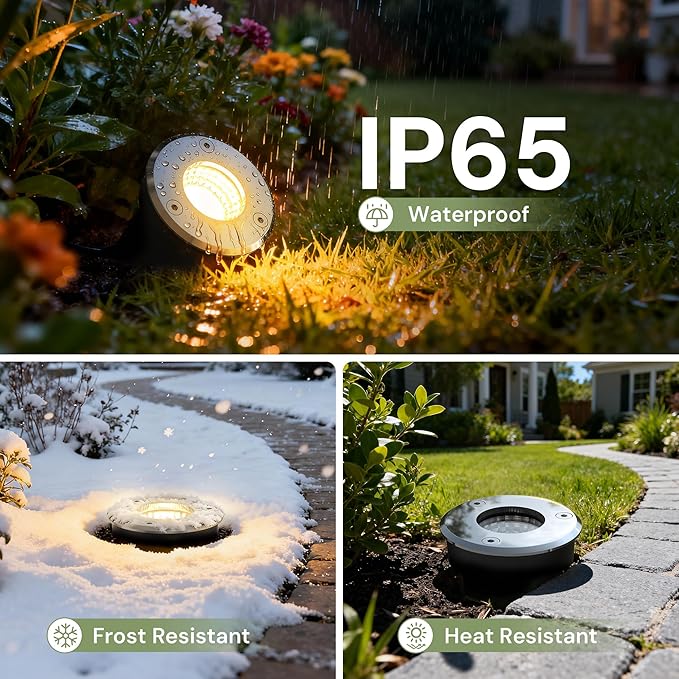 LOHAS Dusk to Dawn Low Voltage Landscape Lighting Warm White + RGB Modes, 6 Pack IP65 Outdoor In Ground Lights with Remote, Timer Color Changing Plug in Low Voltage Well Lights for Yard Garden Walkway