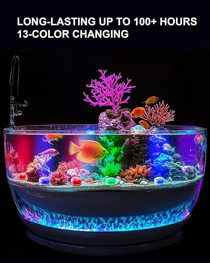 5plots 2Pack Remote Control & 10pcs Mini RGB Submersible LED Lights, Multicolor Waterproof Small Tealight Candles Battery Operated Underwater Color Changing EFX Light for Vase, Halloween Lantern