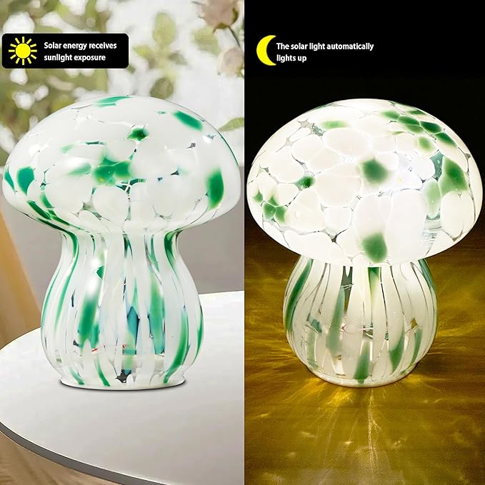 Mushroom Table Lamp, Small Bedside Table Lamp, 6.1 inches, Mushroom Decoration Cute Mini Atmosphere Lamp Home Decoration, Suitable for Bedrooms, Living Rooms, Children's Rooms-Green