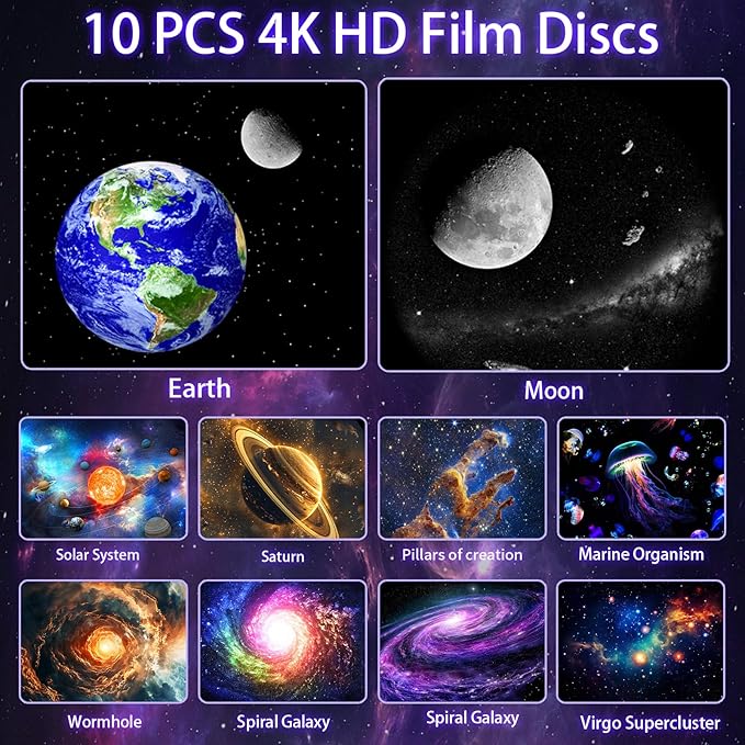 [2025 8th Gen] Star Projector, Galaxy Projector for Bedroom Night Light with Timer, Solar System Realistic Space Planetarium Projector Moon Lamp, Room Decor for Ceiling Kids Adults