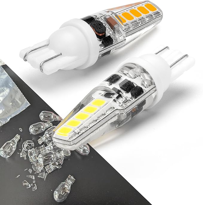 ALIDE T10 T5 921 922 912 194 168 RV LED Bulbs Cool White 10-Packs, Bright 6000K LED Replacement 12 Volt Landscape Camper Trailer Boat Trunk Interior Dome Map License Backup Reverse Lights