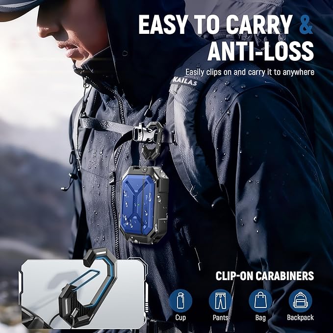 MOBOSI for AirPods Pro 3 Case [IP68 Waterproof Case for iPods Pro 3&Compatible with MagSafe] Military Grade Protective Earpods Pro3 Cover with Secure Lock, Keychain & Phone Stand (2025),Royal Blue