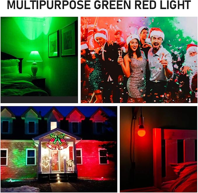 Neporal Sleep Light Bulbs, 99.96% Blue Light Blocking, A19 6W(40 Watt Equivalent) Soft Warm Light Bulbs, Eye-Caring Amber Soft Yellow Night Light E26 for Bedroom, Reading, Baby Nursery, Green