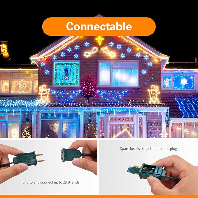 C9 LED Christmas Lights Outdoor 25FT Multicolor Christmas String Lights, Colorful Vintage Hanging Lights for Roofline Xmas Tree Patio Holiday Party Wedding Decoration