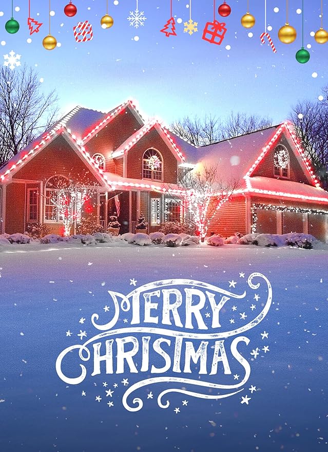 C9 LED Christmas Lights Outdoor, 99 Feet 150 LED C9 String Lights with 150 Spring Clips, Waterproof Connectable Christmas Tree Lights for Outside Roofline Patio Home Xmas Decor, Red & Pure White