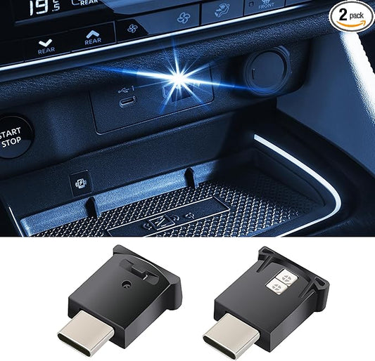 Mini USB LED Car Light, DC 5V Intelligent Interior Car Lights, Atmosphere Lamp for Car, Plug-in Interface, Suitable for Car, Laptop Keyboard, Home Office, Adjustable Brightness (TYPE-C-2)