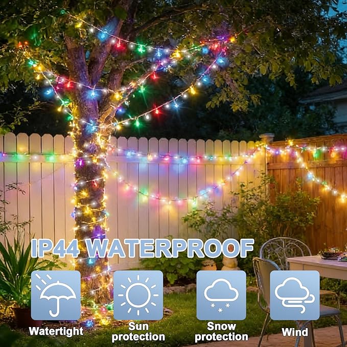 LAMPHOME 66ft 200 LED Easter String Lights Plug in, Multicolor Pastel 16 Modes Twinkle Fairy Lights,Waterproof Outdoor String Lights for Easter Tree Indoor Outdoor Spring Decorations