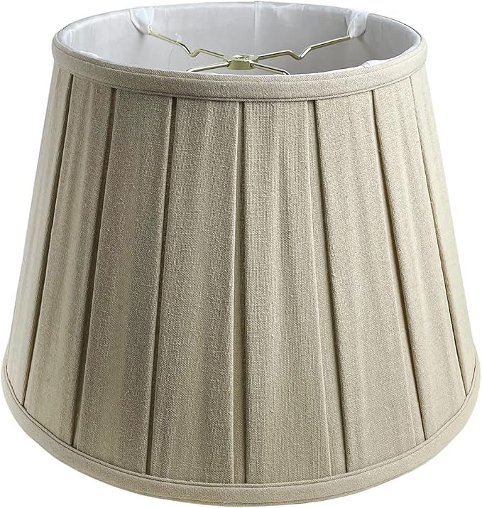 Royal Designs, Inc. Empire English Pleat Lamp Shade, BSO-724-16LNBG, 10.5 x 16 x 11, Linen Beige