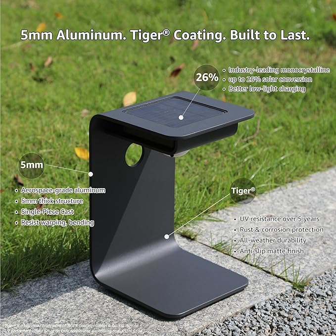 Outdoor Floor Lamp,Solar Lights Outdoor,Solar Lanterns Outdoor Waterproof IP65,2200mAh Li-ion Battery Smart Lamp,Outdoor Lantern for Backyard Decor,Table Lamp for Patio Decor,Black Lamp,Large