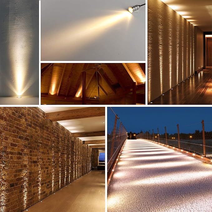 LED In-Ground Well Light,Mini 15° Narrow Beam Angle Spotlight,1W 12V-24V DC,IP67 Waterproof Underground Outdoor Landscape Lightings,Warm White-3000K (1 Pack)